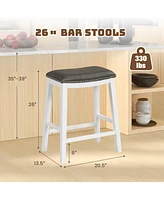 Slickblue 26 Inch Counter Height Bar Stool Set of 2 with Upholstered Seat