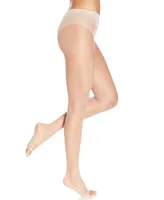 Hue Women's Toeless Control Top Pantyhose with Lace Panty