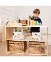 ECR4Kids Streamline 2-Shelf Storage Cabinet, 24in High, Natural, 1