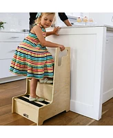 ECR4Kids Reach-Up Step Stool with Handles, Natural