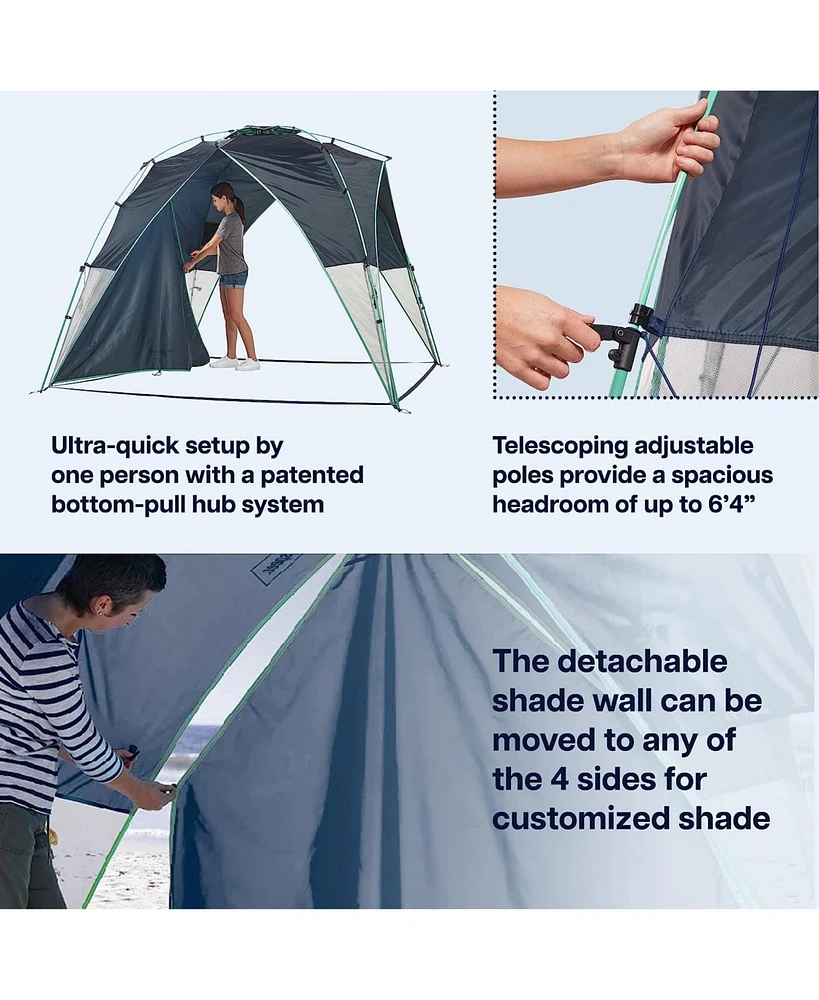 ECR4Kids Lightspeed Outdoors Tall Canopy with Shade Wall, Deep Navy