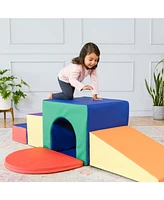 ECR4Kids SoftZone Single Tunnel Maze, Earthtone, 6-Piece