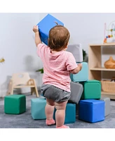 ECR4Kids SoftZone Patchwork Toddler Building Blocks, Assorted, 12-Piece
