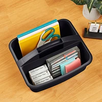 ECR4Kids 2-Compartment Storage Caddy, Black, 6-Pack