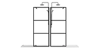 34" Shower Screen Door Walk-In Wet-Room, Black, 3-Panel Style