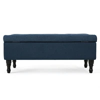 Versatile Tufted Suede Ottoman with Storage and Stylish Legs