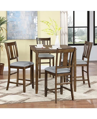 Simplie Fun Elegant 5-Piece Solid Wood Counter Height Dining Set