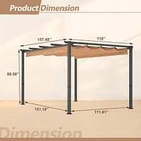 Retractable Aluminum Pergola with Sunproof Canopy (10' x 10')