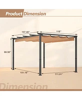 Streamdale Furniture Retractable Aluminum Pergola with Sunproof Canopy (10' x 10')