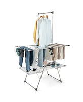 Slickblue Large Foldable Clothes Drying Rack with Tall Hanging Bar