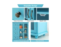 Buffet Sideboard Table Kitchen Storage Cabinet with Drawers and Doors