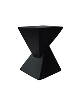 Modern Hand-Painted Hourglass End Table | Wood-Like Finish | Unique Home Decor