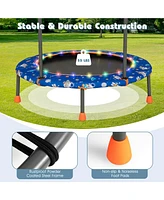 Slickblue 36 Inch Mini Trampoline with Colorful Led Lights and Bluetooth Speaker