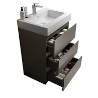 24" Gray Bathroom Vanity with Sink