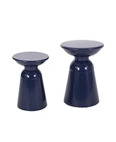 Streamdale Furniture Modern Pedestal Side Table Set Sophisticated Flair