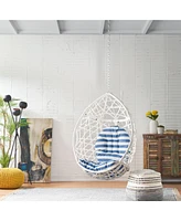 Cozy Hanging Chair Wicker and Metal Embrace for Comfort and Style