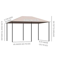 Elegant 13'x10' Outdoor Gazebo with Removable Curtains and Canopy Top