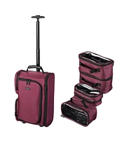 Byootique 2in1 Portable Makeup Backpack Rolling Case Cosmetic Carry-on Travel