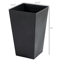 Charming Rattan-Style Planter Trio with Self-Drainage