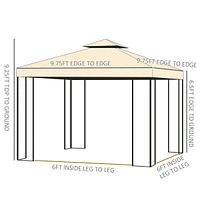 Elegant 10x10 Gazebo Tent with Canopy, Mesh Walls, and Steel Frame