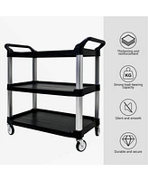 Three-layer thickened plastic mobile tool cart