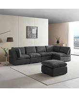 Simplie Fun Modular Velvet Sofa Set (6-Piece) | Customizable Seating for Pure Comfort