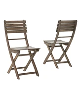 Simplie Fun Acacia Wood Folding Dining Chairs (Set of 2) for Outdoor Hosting