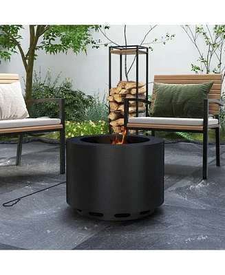 Simplie Fun Smokeless Patio Fire Pit with Poker for Warm, Cozy Camping