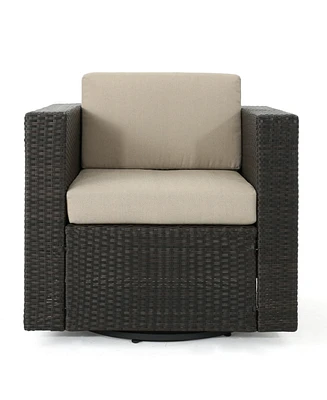 Simplie Fun Luxurious Swivel Club Chair Stylish Comfort and Sun Avoidance