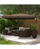 Large 118" Cantilever Patio Umbrella with Adjustable Canopy for Outdoor Furniture and Dining Sets
