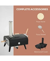 Streamdale Furniture Elevate Your Pizza with Rotating Stone, Lightning-Fast Portable Oven