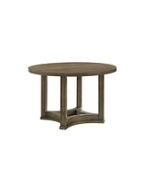 Simplie Fun Parfield Round Dining Table, Weathered Oak Finish