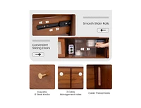 Slickblue Bamboo Tv Stand for Tv up to 65 Inch-Brown