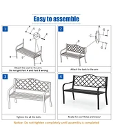 Slickblue 50 Inch Patio Garden Bench Loveseats