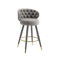 Set of 2 Solid Wood Counter Height Bar Stools