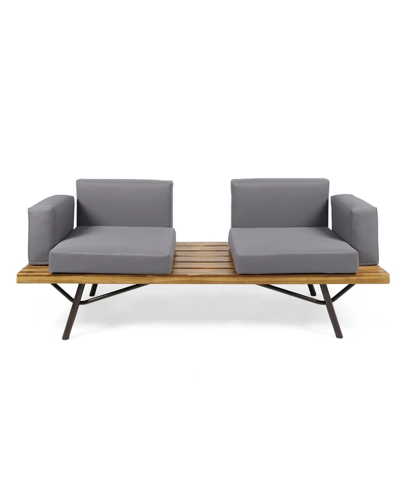 Simplie Fun Ultra-Stylish Acacia Wood Patio Sofa for Comfort and Elegance