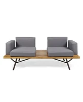 Simplie Fun Ultra-Stylish Acacia Wood Patio Sofa for Comfort and Elegance