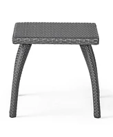 Simplie Fun Durable Wicker Patio Accent Table for Drinks and Treats