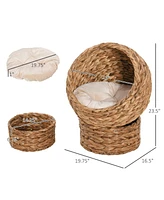 Streamdale Furniture Cozy Cat Egg Nest Rotating Hideaway for Feline Fun