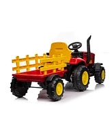 Streamdale Furniture 2-in-1 Kids Tractor with Detachable Trailer and Music Board