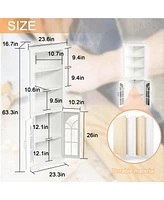 Spacious 3-Tier Corner Cabinet with Antiqued Glass for Versatile Storage