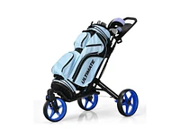 Slickblue Folding Golf Push Cart with Scoreboard Adjustable Handle Swivel Wheel