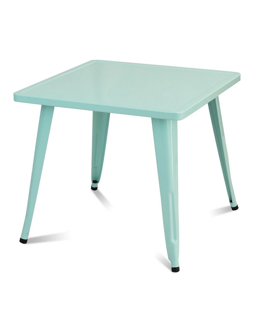 Slickblue 27'' Kids Square Steel Table Play Learn Activity Table-Blue