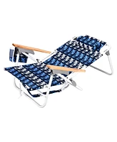 Streamdale Furniture Adjustable Beach Chair with Towel, Handrail, Cup Holder and Backpack