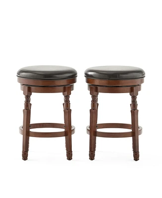 Simplie Fun Jaxx Bonded Leather Swivel Counter Stools (Set of 2)