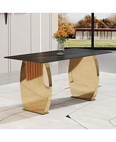 Simplie Fun Mid-Century Modern Dining Table Chic Decor, Comfortable Seating