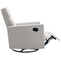 Modern Upholstered Rocker Nursery Chair Plush Seating Glider Swivel Recliner Chair