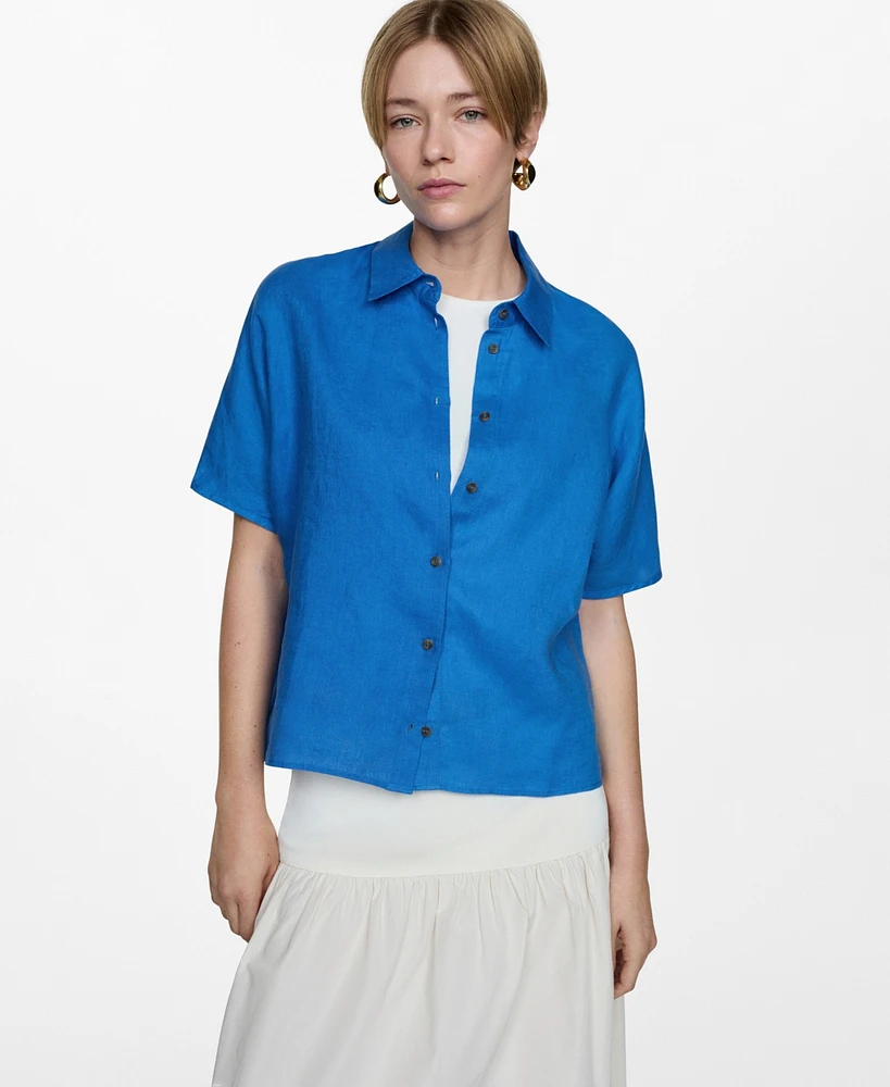 Mango Women's Linen 100% Shirt