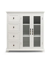 Slickblue Buffet Sideboard Table Kitchen Storage Cabinet with Drawers and Doors