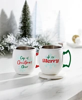 Cambridge 20 Oz Christmas Cheer Moscow Mule Mugs, Set of 2